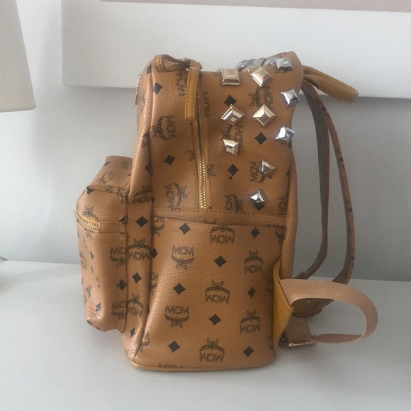 MCM Tan Leather Logo Backpack - Picture 2 of 10